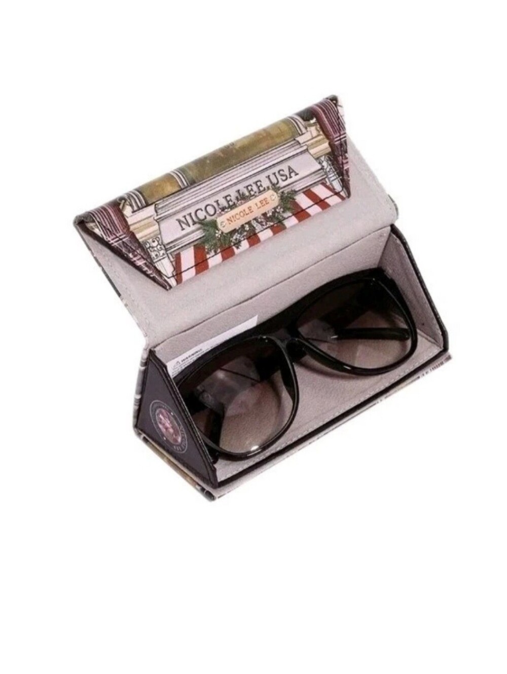 Nicole Lee Foldable Sunglasses Case Readers Glasses Holder NWT